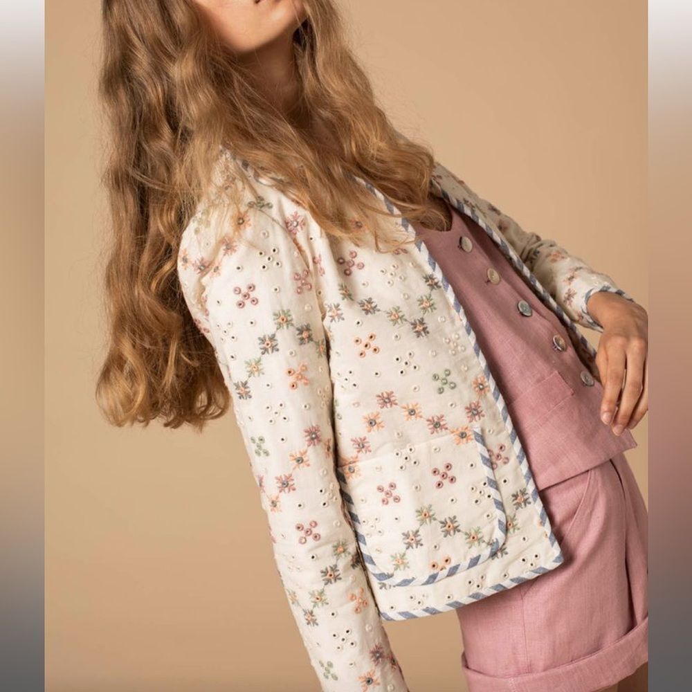NWT Alix of Bohemia Oyster Shell Embroidered Jacket sz XS $1,380 - Picture 3 of 3